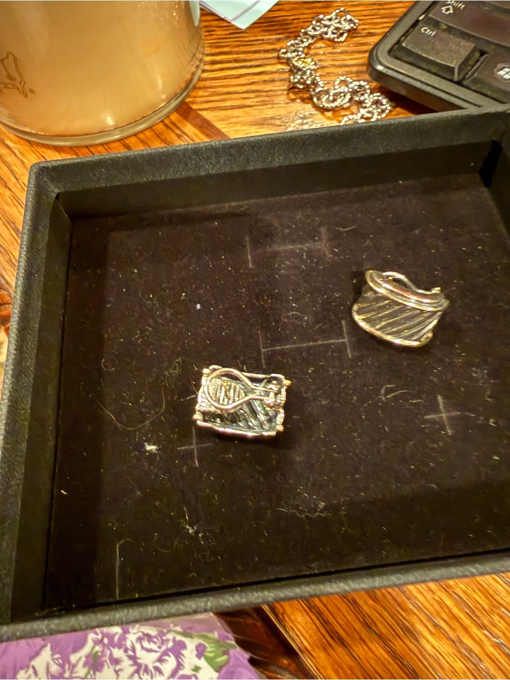 David Yurman Silver Textured Cable Clip-On Earrings
